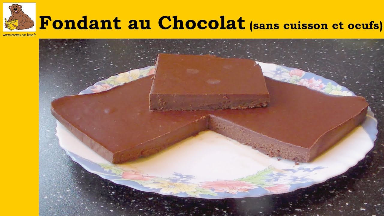 fondant au chocolat sans cuisson et sans œufs - recette rapide et facile