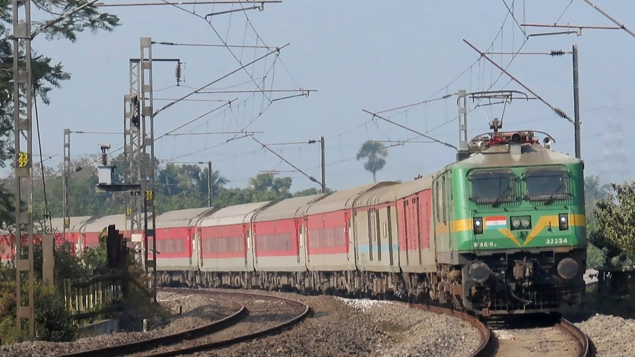 Trains on Sharp Curves: WAG-9 GaribRath+ InterCity+ Back to Back EMU Trains Jirat-Balagarh Curve