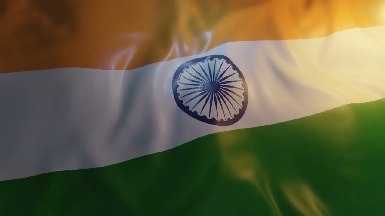 Indian Flag Waving 1 hour loop