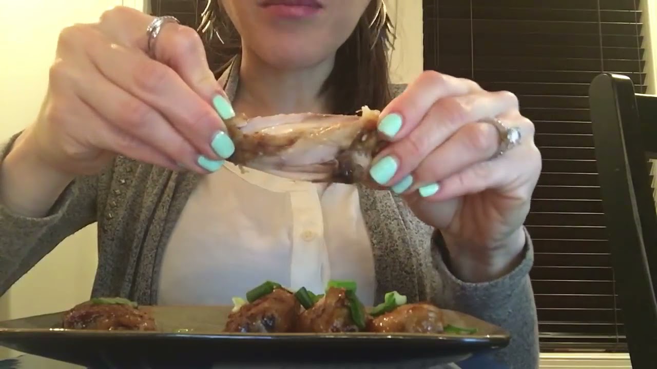 April ASMR Collaboration   Chicken Wings  Teriyaki Wings