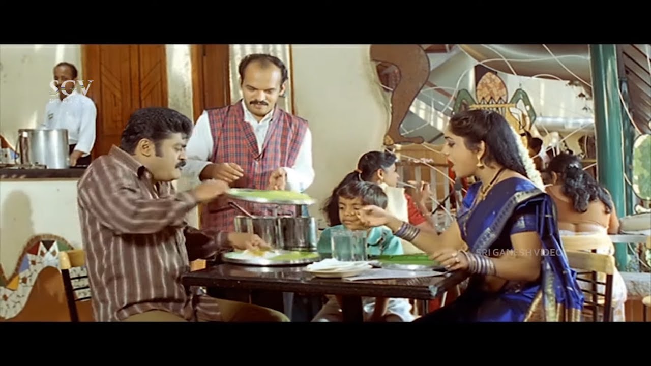 ಮಗು ತಿಂದ್ರುನೂ ಬಿಲ್ ಚಾರ್ಜ್ ಮಾಡ್ತಿರಾ ವೇಟರ್ ಮೇಲೆ ಎಗಾರಡಿದ ಜಗ್ಗೇಶ್ - Dudde Doddappa Movie Climax Scene