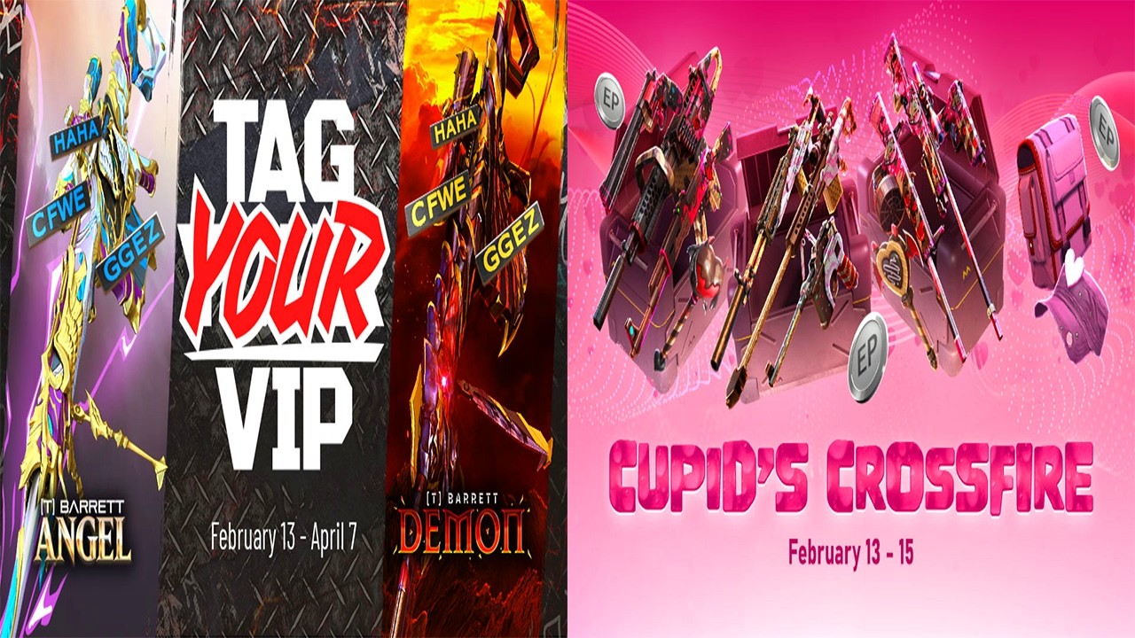 كروس فاير ويست : شرح حدث TAG YOUR VIP + Cupid’s Crossfire ازاي تجمع 27 الف EP وتكتب اسمك على السلاح🔥