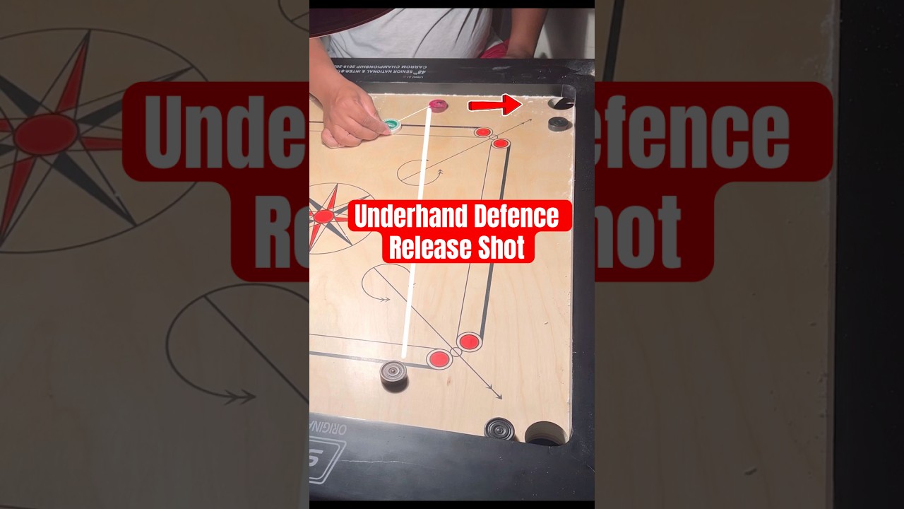 SIMPLE CARROM SHOT ll UNDERHAND DEFENCE RELEASE SHOT ll TRICK SHOT ll #carrom #carromfinisher