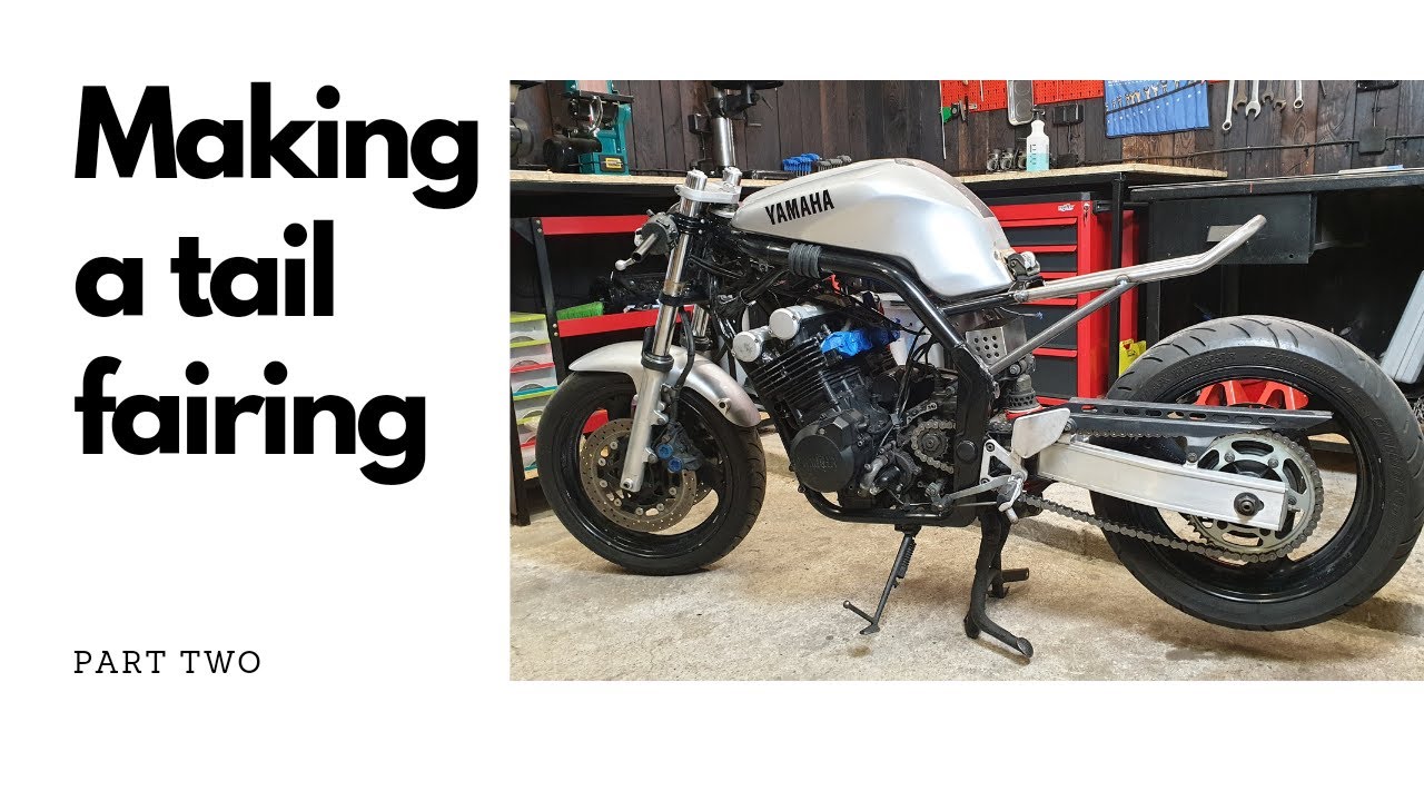 Project Yamaha Fazer Making a Tail Fairing, and Battery Holder,  Custom, Scrambler, Cafe Racer.