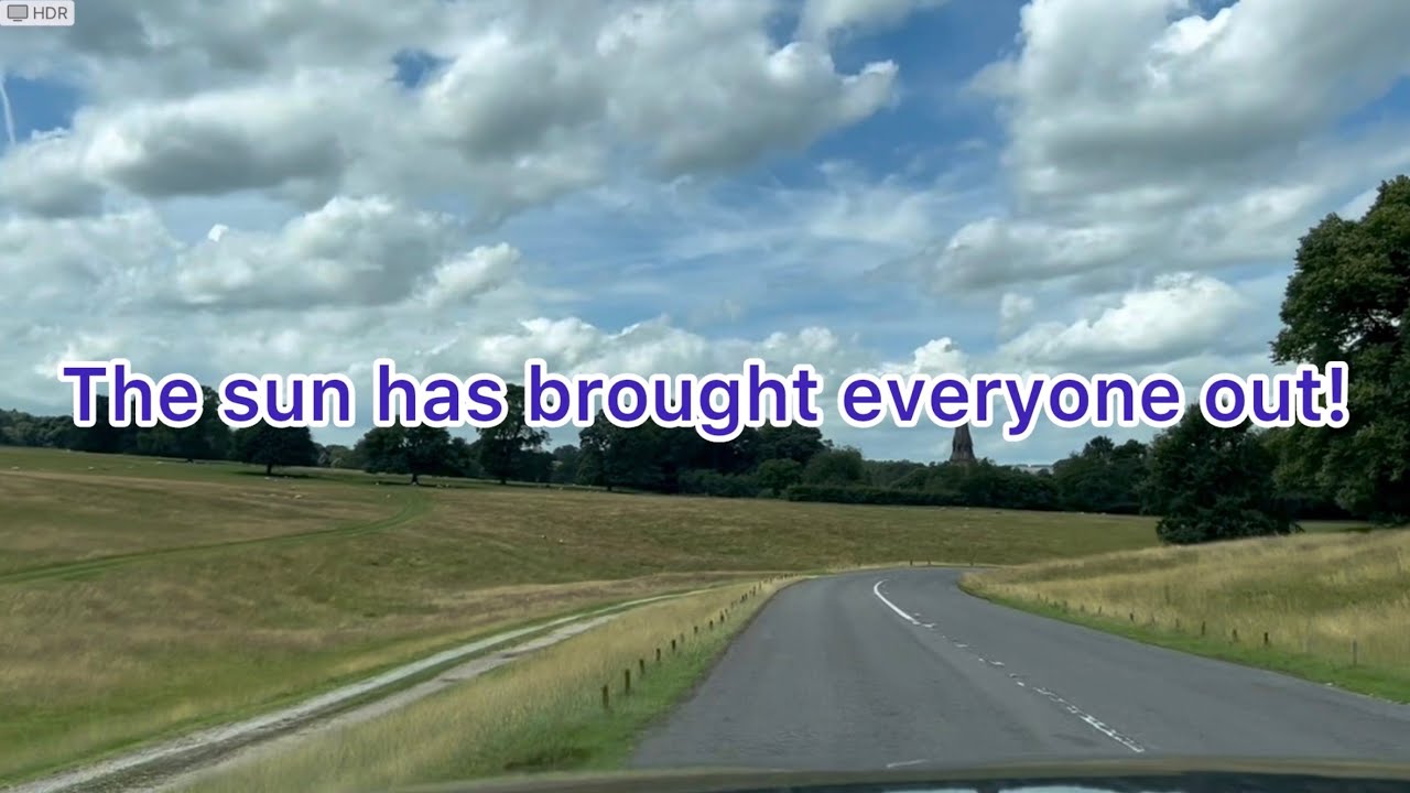 A drive from Peak Village at Rowsley to the village of Baslow via Chatsworth House Derbyshire
