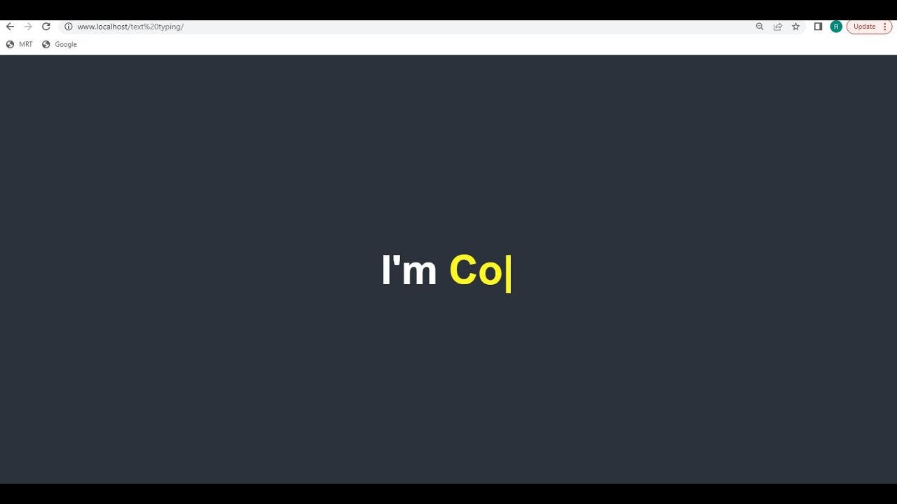 Text Typing Animation On Website Using Html, CSS And JavaScript