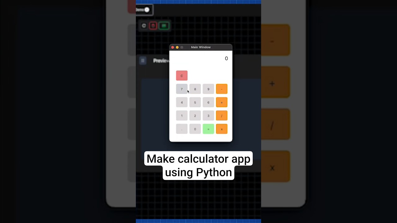Create calculator app using Python and Customtk #customtk #pyuibuilder