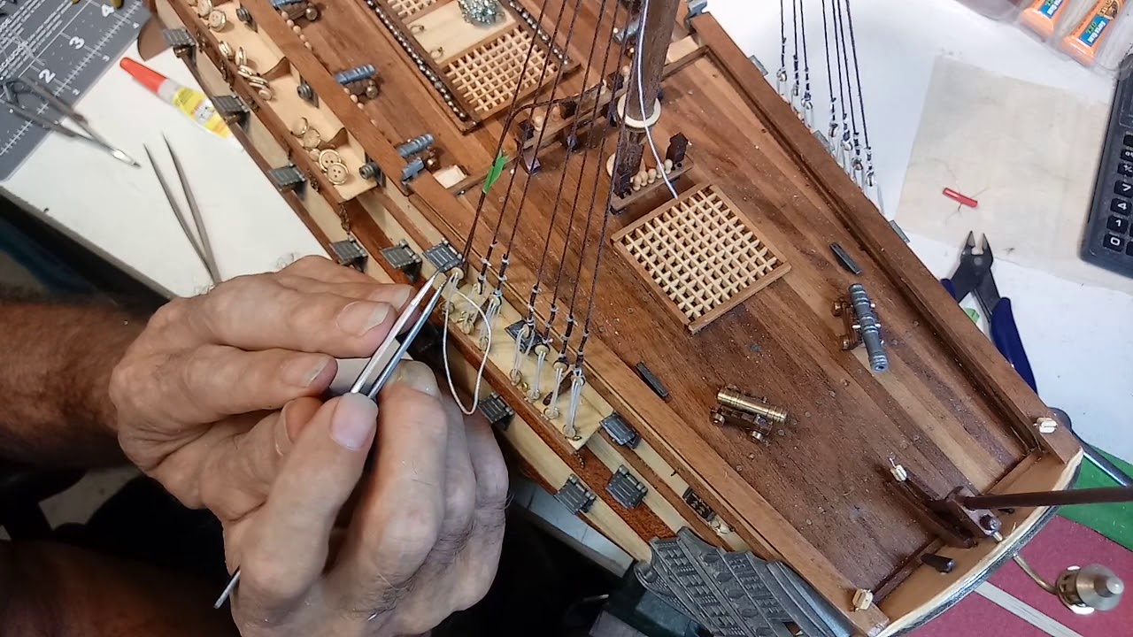 Wooden model ship