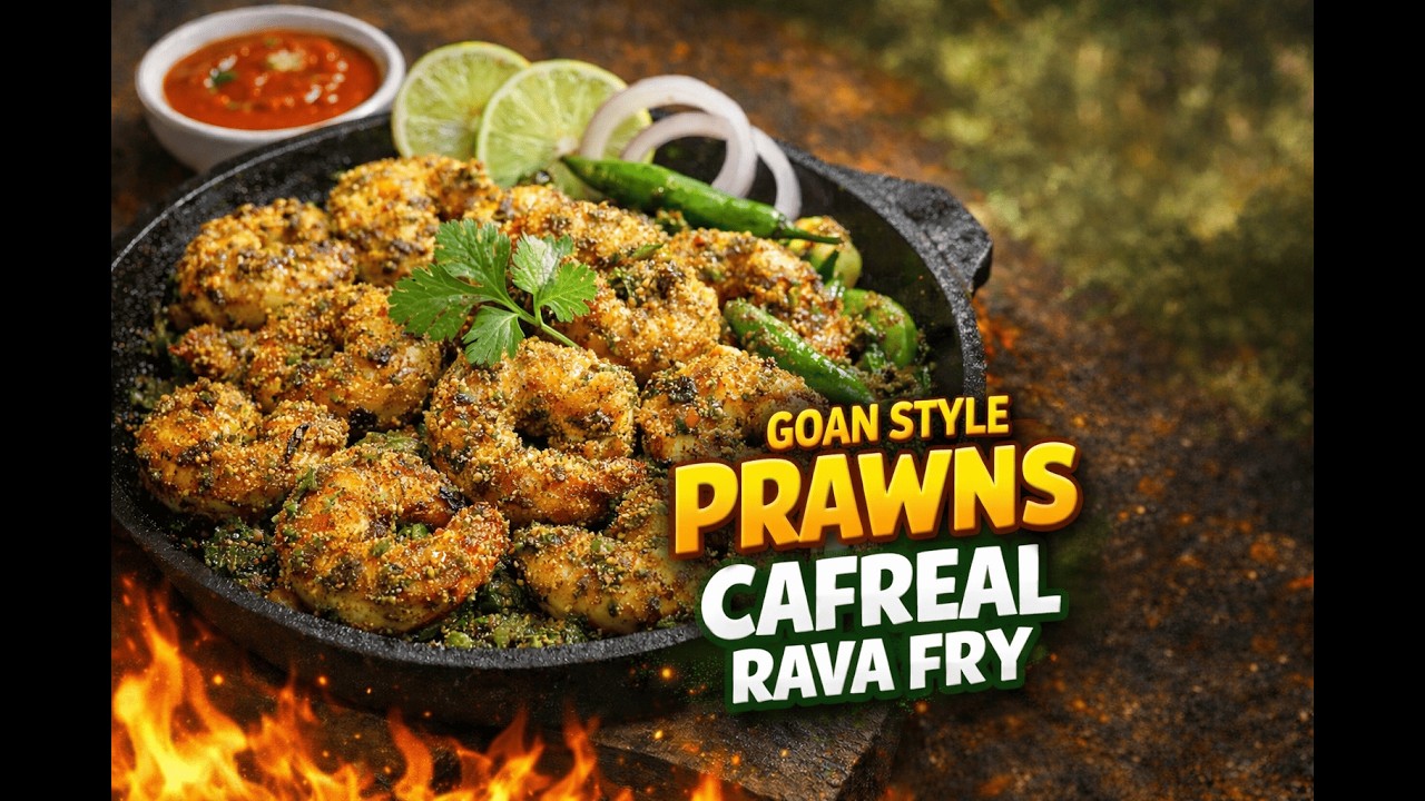 GOAN STYLE PRAWNS CAFREAL RAVA FRY