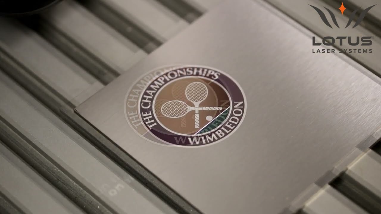 Colour marking Wimbledon logo to stainless steel by uMeta 30w MOPA fiber laser