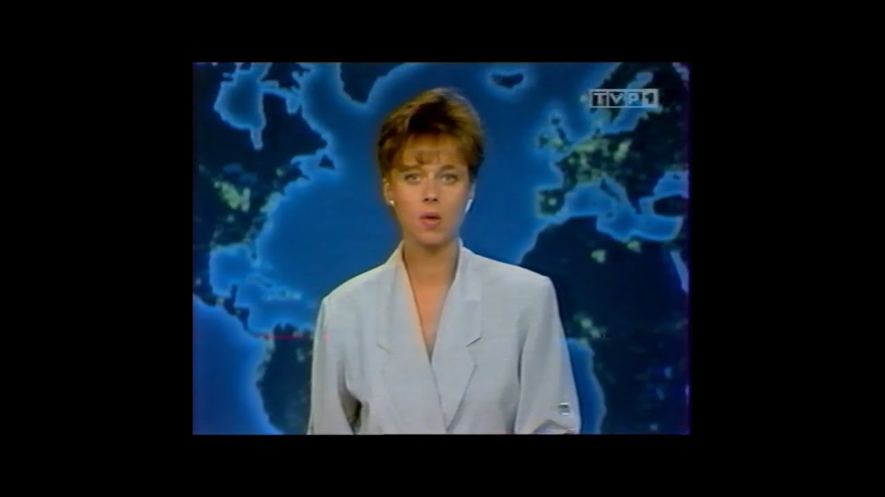 Wiadomości (TVP1) - nagranie z 14 sierpnia 1993 roku, ok. godziny 23:15, prowadzi Jolanta Pieńkowska
