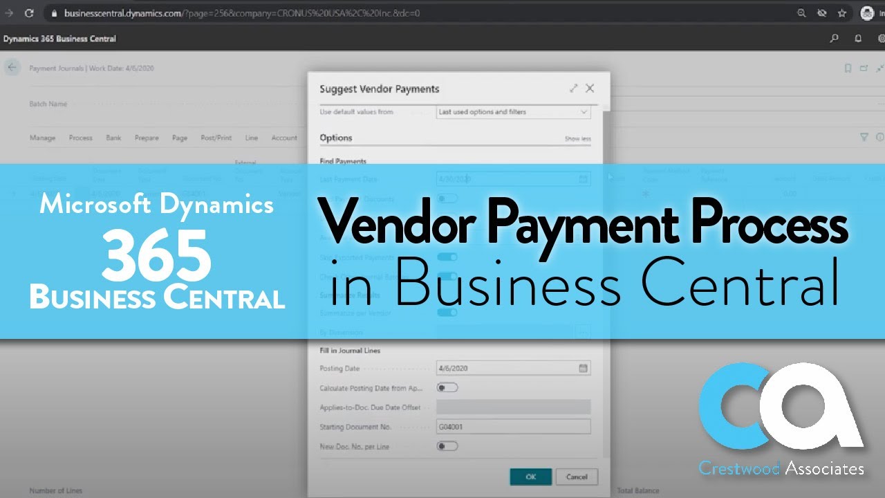 Vendor Payment Process in Business Central