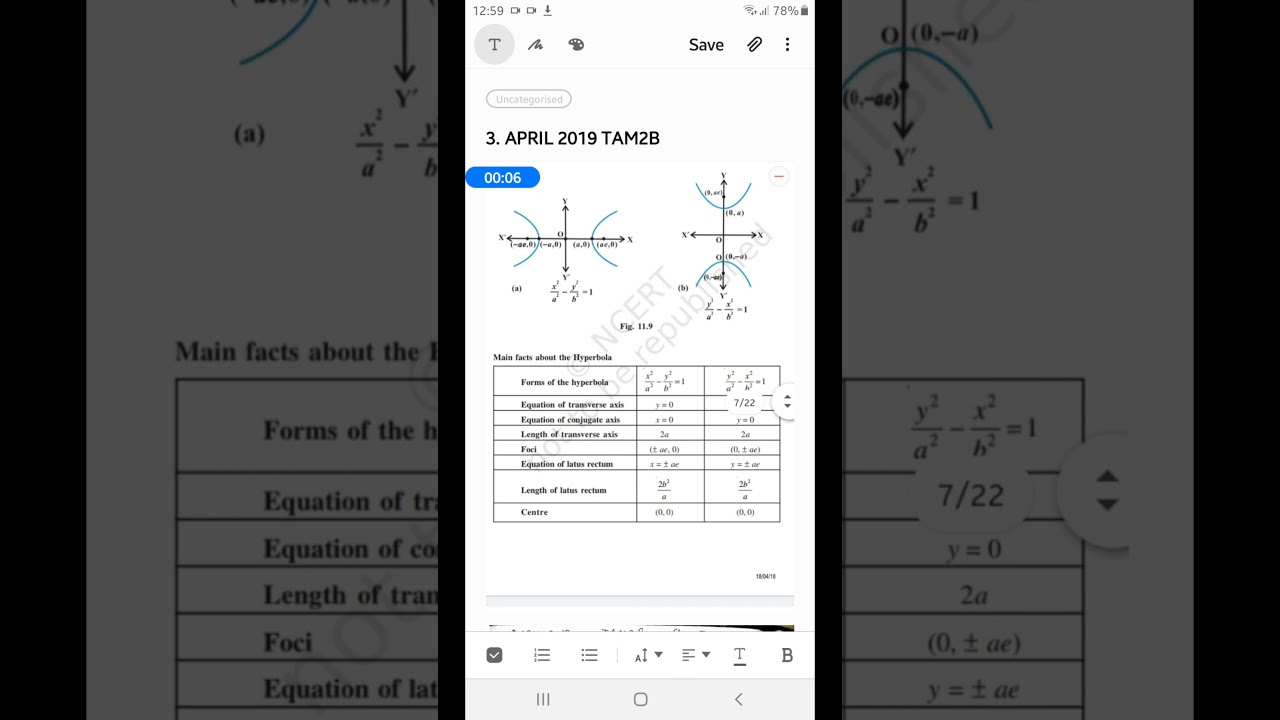 Identifying hyperbola....TRANSVERSE AXIS