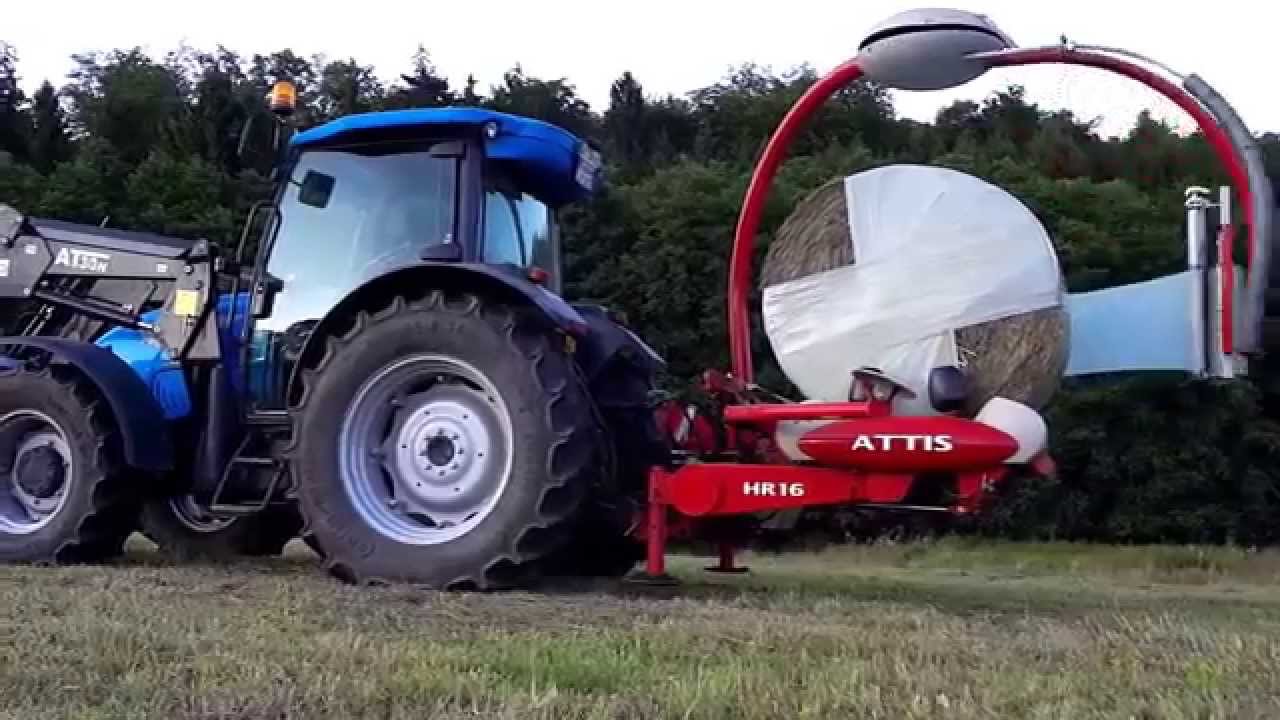 Rundballen wickeln mit Lely Attis HR16 und Landini Powerfarm 100