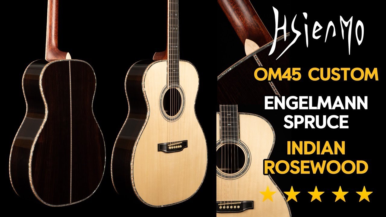 [Official Demo] Hsienmo OM45 JM Custom 5a Engelmann Spruce top + Wild Indian Rosewood b&s
