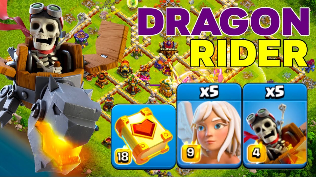 Stronger Than Root Rider: TH16 Queen Charge Dragon Rider  Legend League Attacks!
