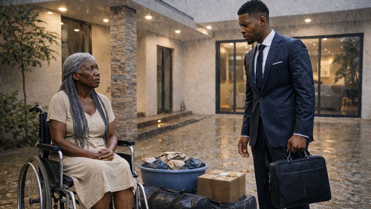Billionaire Came Home From Work and Found His Mother Left Outside in the Rain-Crying...#folktales e