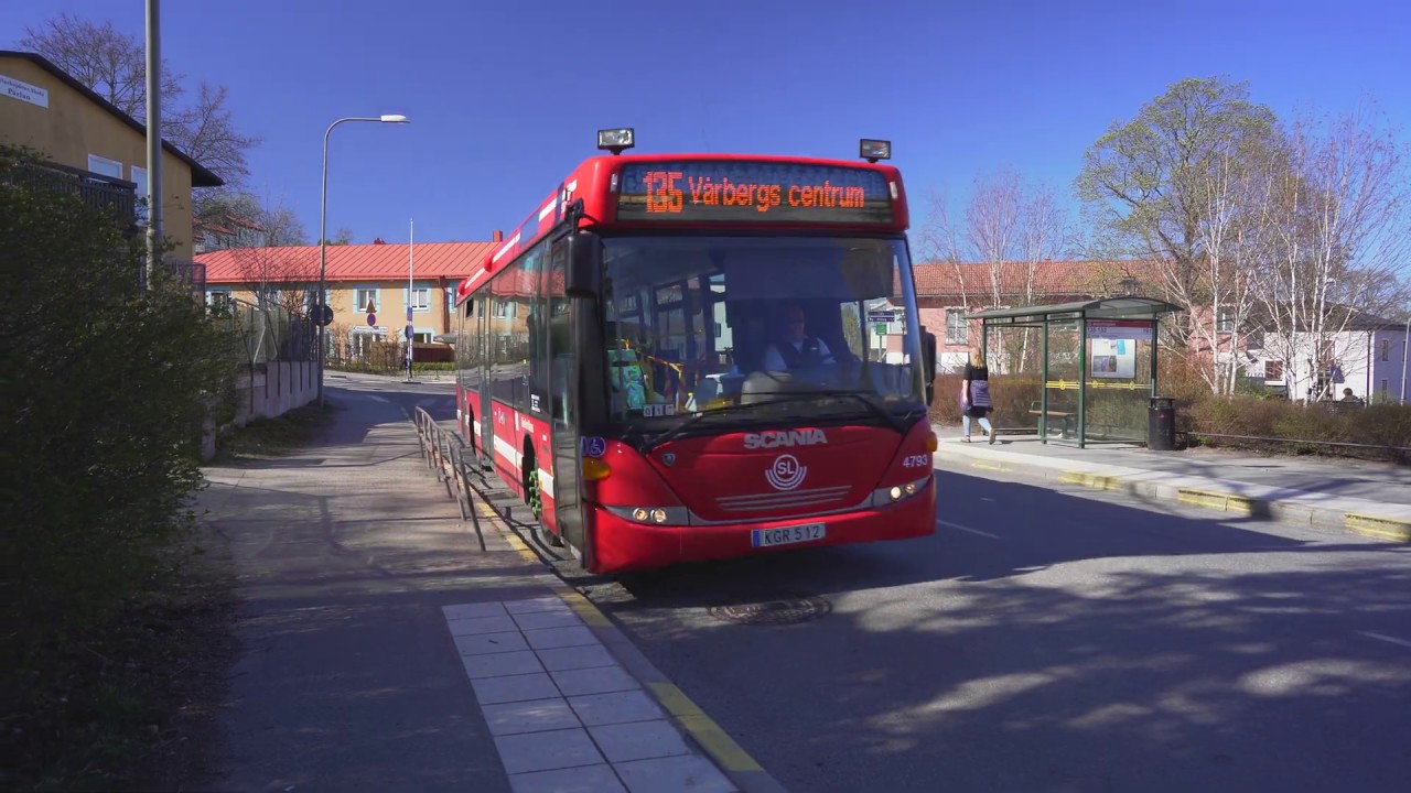 Sweden, Stockholm, bus 135 ride from Mälarhöjden to Bredäng