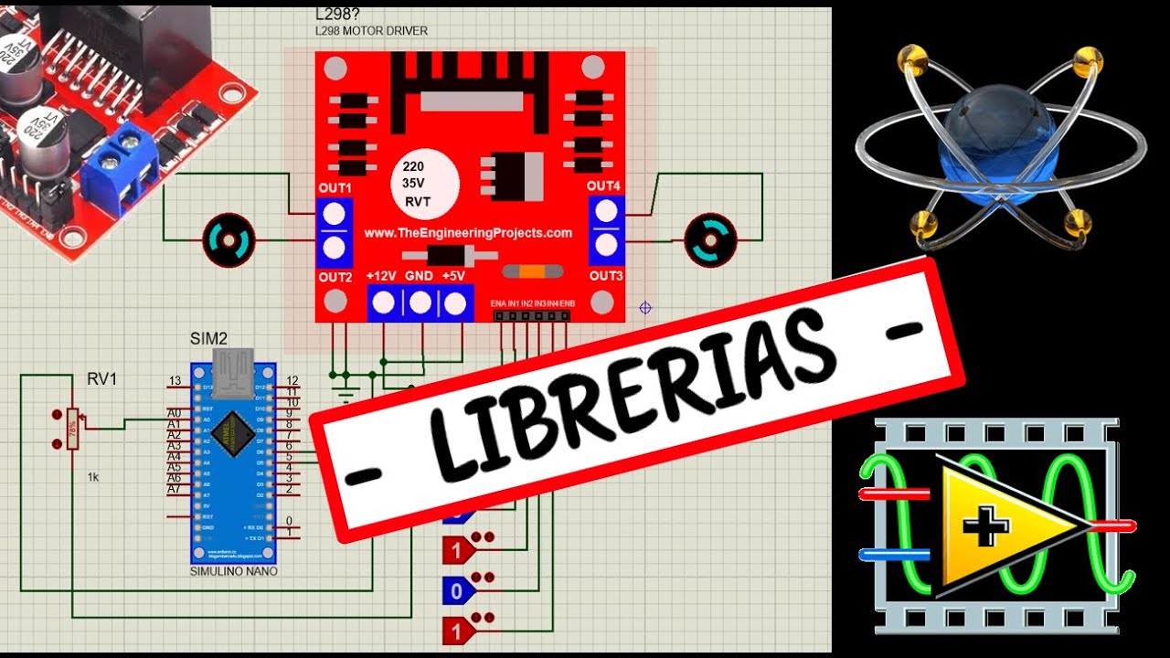 DRIVER L298N LIBRERIAS PATRA PROTEUS ✅✅