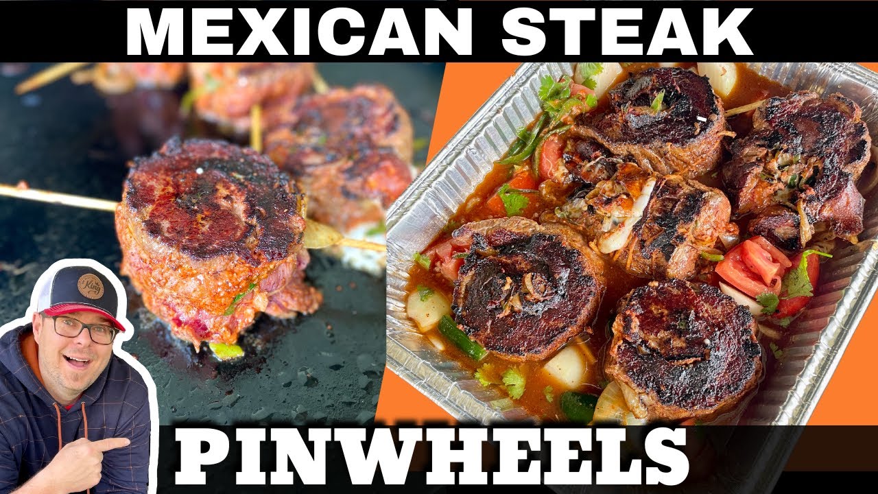 Mexican Flank Steak Pinwheels - Recipe Testing -- Griddle Seared then Braised on the Grill!