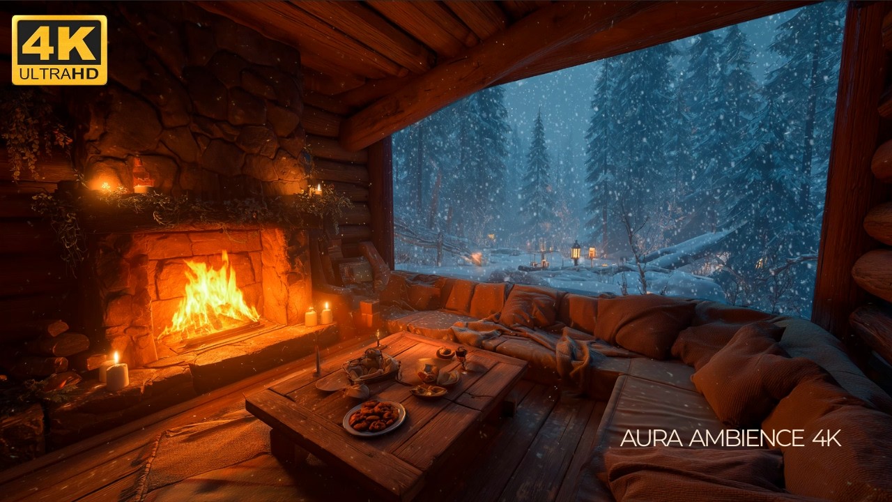 Quiet Snow Outside the Window | Cozy Piano & Violin in a Warm Room
