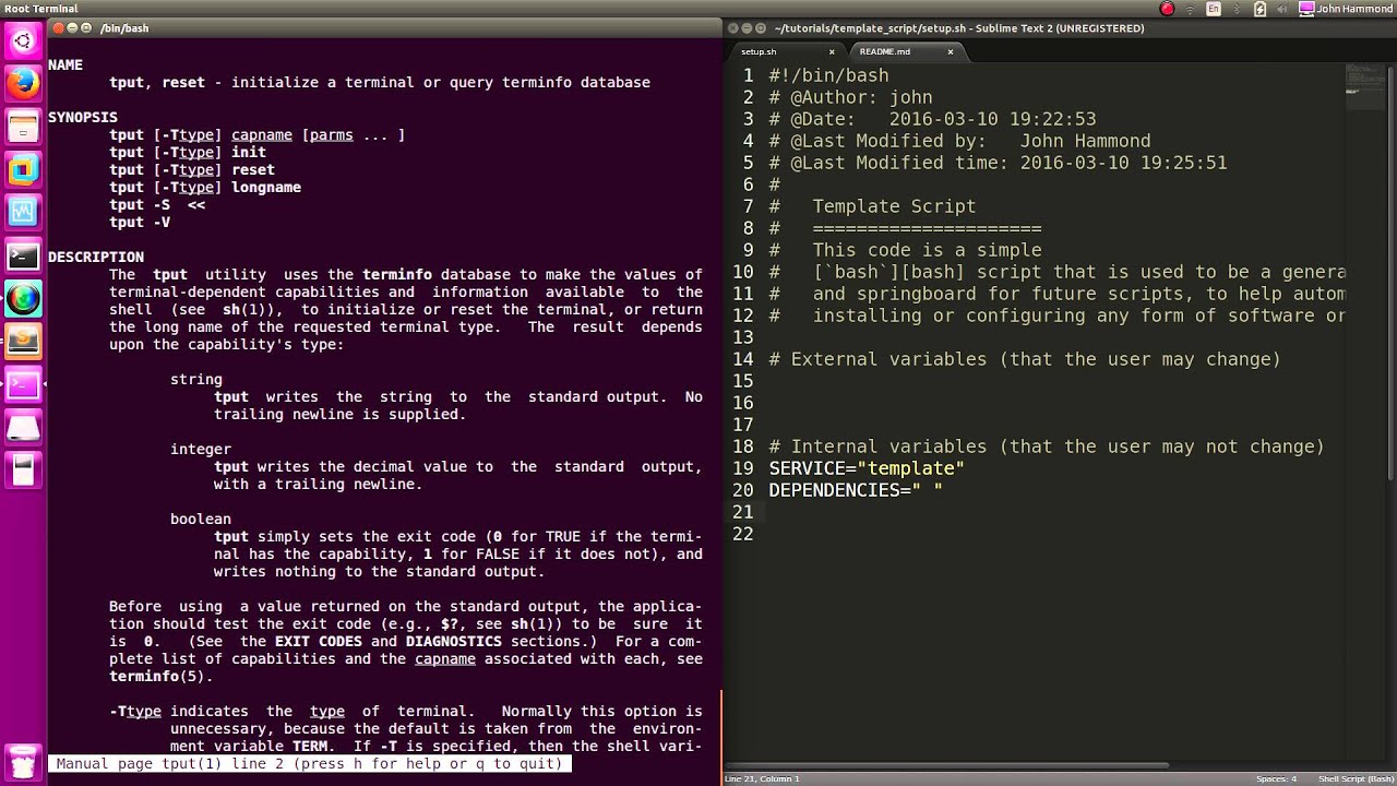 Template BASH Script