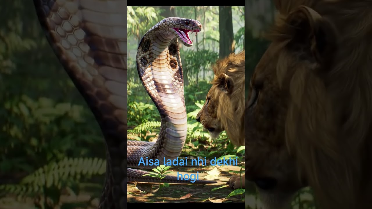 sher ki ladai saaf k sth 👀# #snake #animals #ytshorts