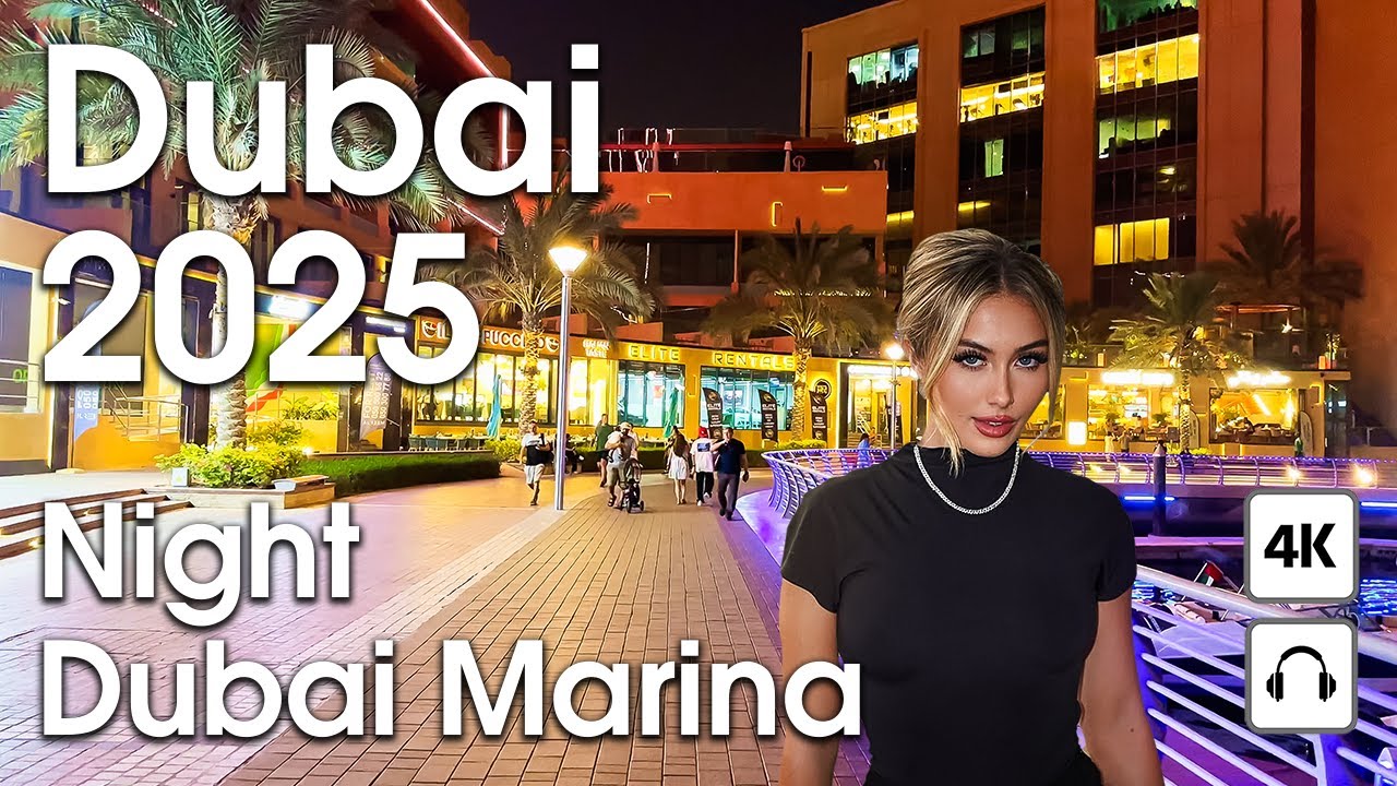 Dubai 🇦🇪 Night Dubai Marina & Yacht Club [4K] Walking Tour Compilation