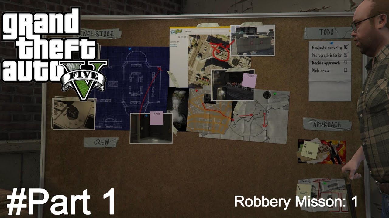 GTA V First Mission Part 1: Robbery In Jewellery shop (No commentry) #gta #gta5