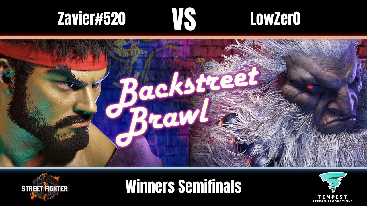 Zavier#520 (Ryu) vs LowZer0 (Akuma) - Street Fighter 6 Winners Semifinals - Backstreet Brawl #14