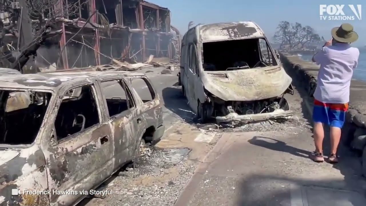 Footage: Devastating aftermath of Maui wildfires