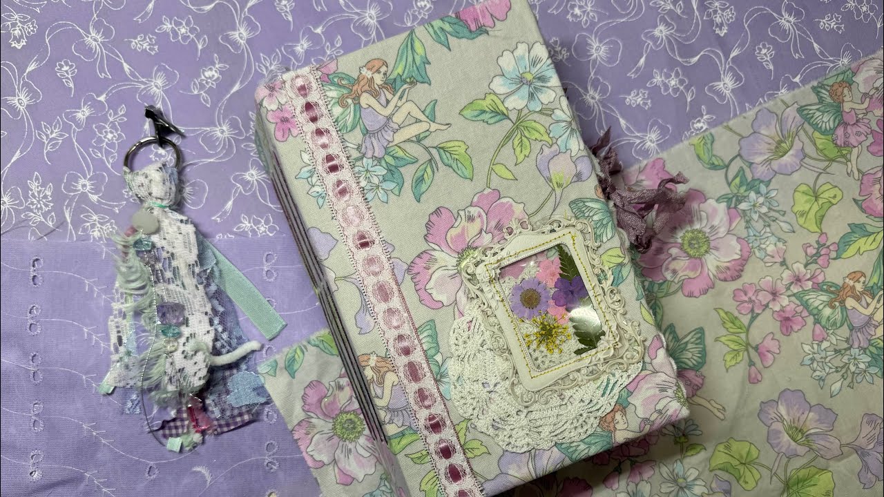 Floral Fairy themed junk journal flip through🌸 Using floral book pages in a junk journal 