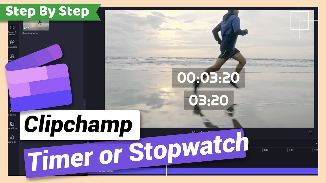 How to add Timer or Stopwatch or Timestamp on Video | Clipchamp Tutorial