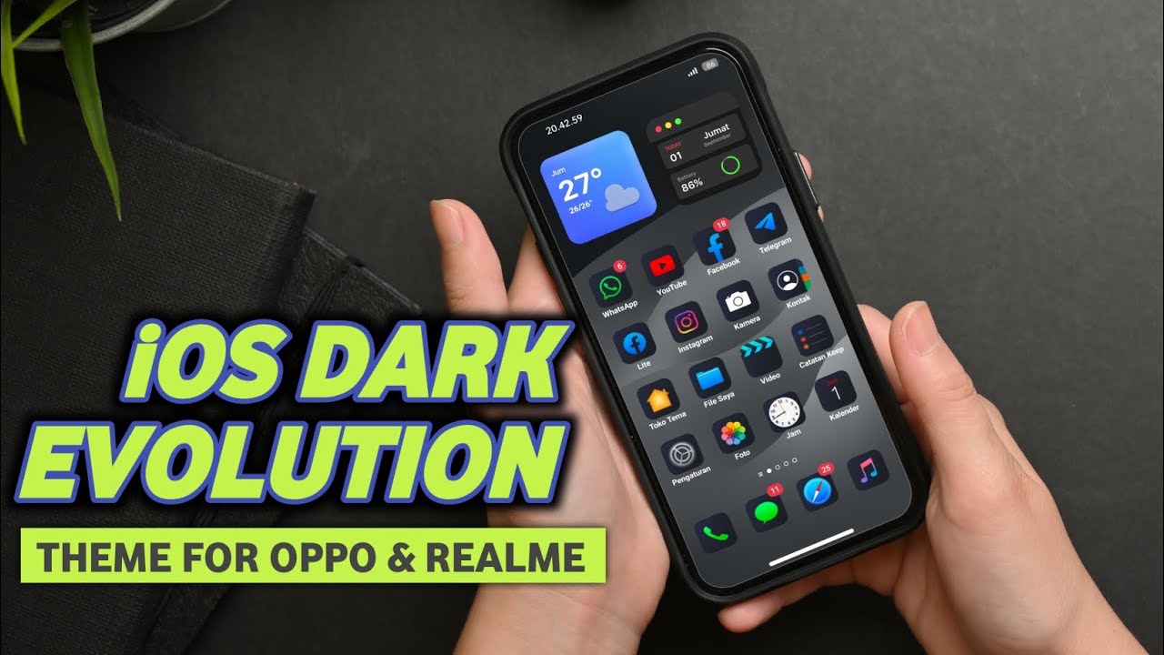 iOS Dark Evo Theme 😎 Tema Oppo & Realme