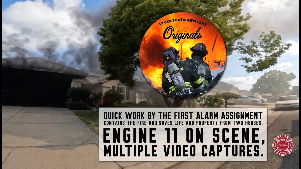 Quick Work By 1st Alarm Assignment • E11; Multiple video captures • Kimball Hill, Stockton, CA.