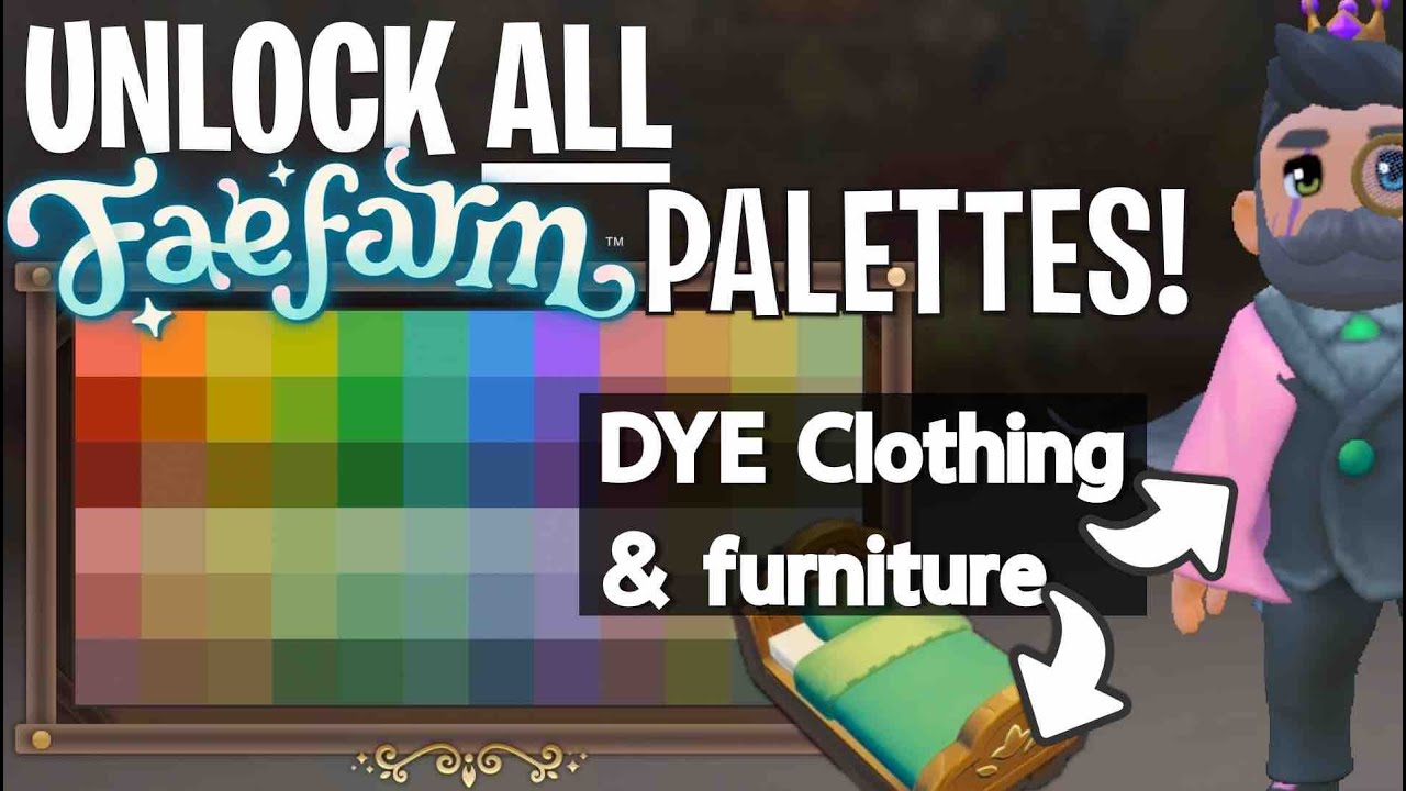 MEGA Guide to Color Palettes in Fae Farm - Dye your clothing!