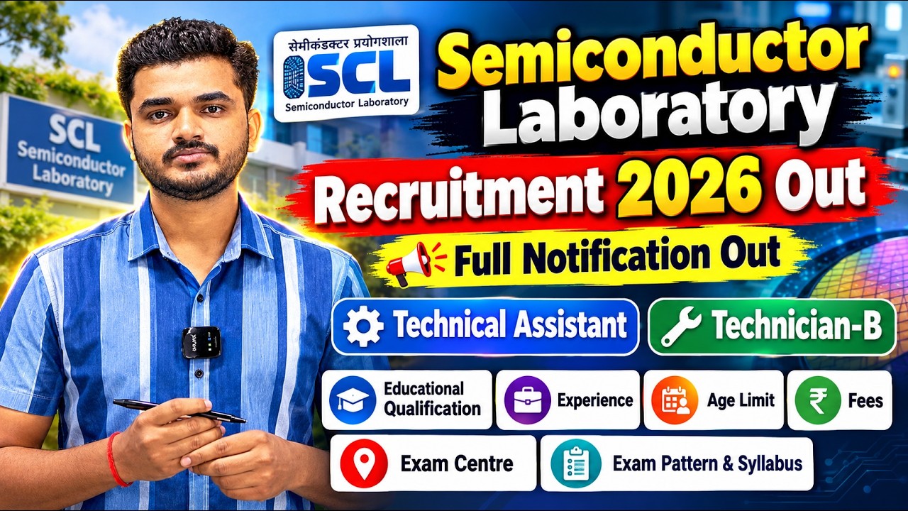 SCL Full Notification 2026 Out | Semiconductor Laboratory Full Notification 2026 Out #scl