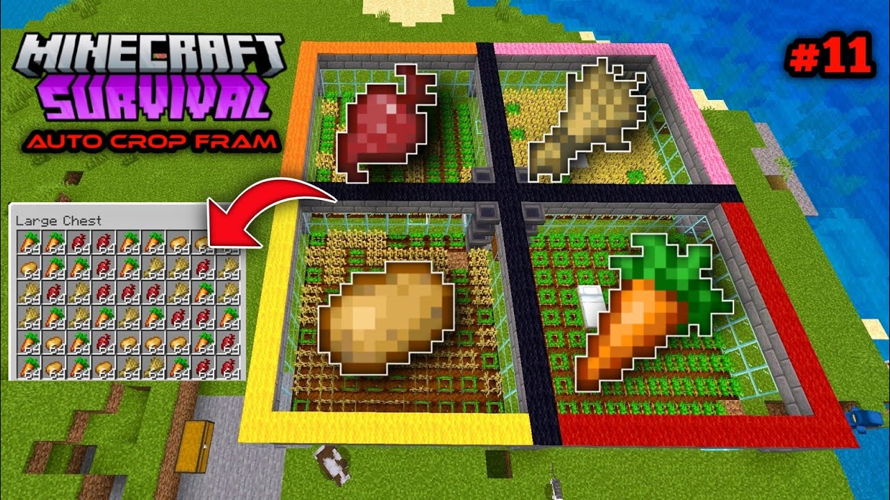 🔥Minecraft Survival Series Part 11 | OP Crop Farm Bana Di 😱 Unlimited Food Farm in Minecraft Hindi
