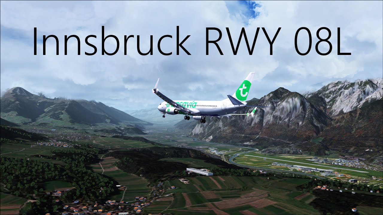 FS2004 Innsbruck RWY 08 Approach RAW FOOTAGE