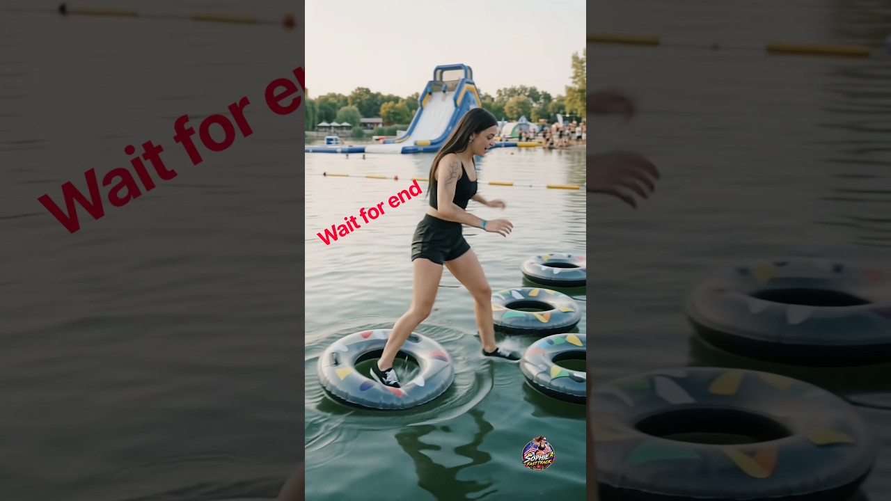 ОНА ЧУТЬ НЕ УПАЛА! 😱 БЕЗУМНЫЙ финал полосы препятствий Софи на воде 🔥 | Sophie FastTrak #shorts