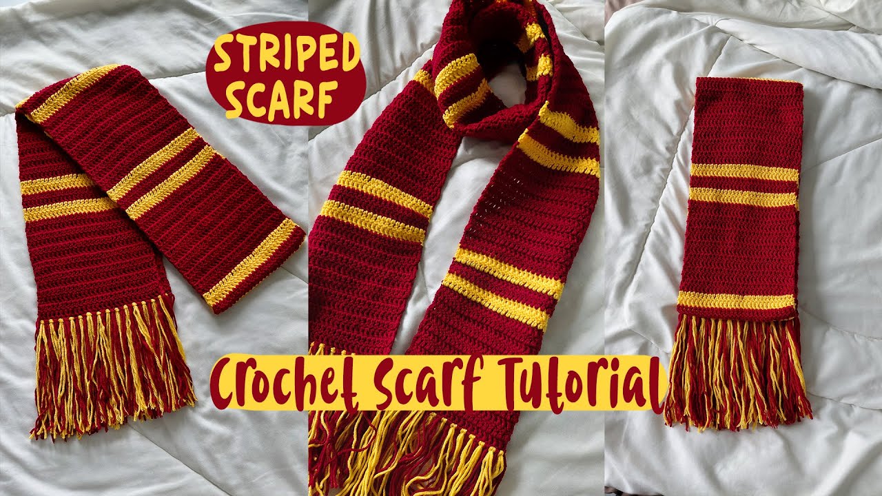 Easy Crochet Scarf Tutorial for Beginners! Striped Harry Potter Scarf❤️