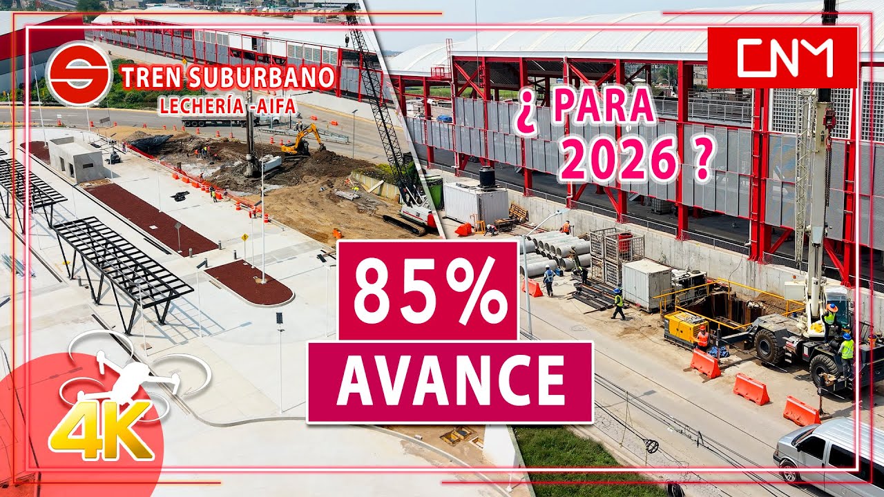Así se ve el 85%,Tren Suburbano hacia el AIFA, terminan las 6 estaciones en obra civil, octubre 2025