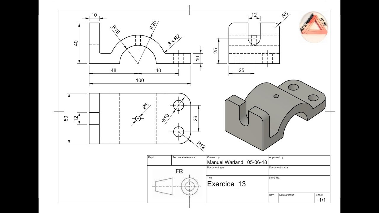 Fusion 360 - Solution Exercice 13 - Abstrakt3D