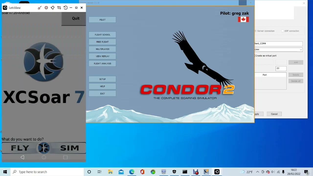 Connecting Condor to XCSoar
