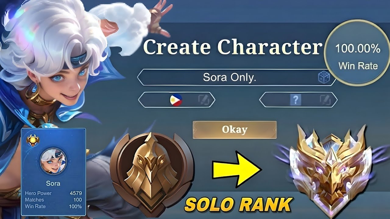 Warrior to Mythic using ONLY Sora! (100% Win Rate Solo Rank)