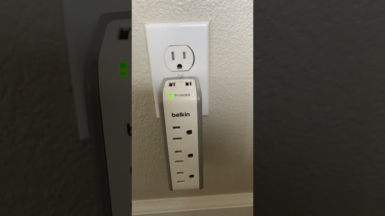 Belkin Wall Mount Surge Protector w/ 3 AC Multi Outlets & 2 USB Ports