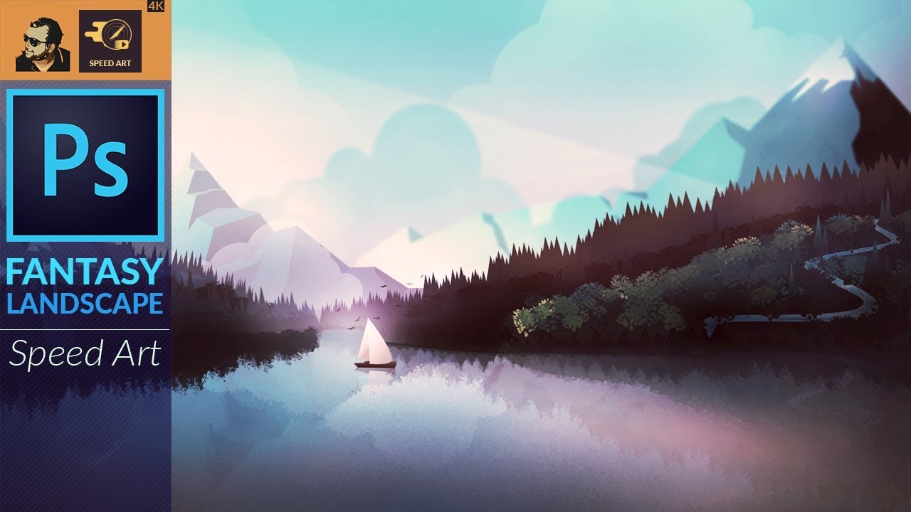 Fantasy Landscape artwork in Adobe Photoshop CC | Speed Art