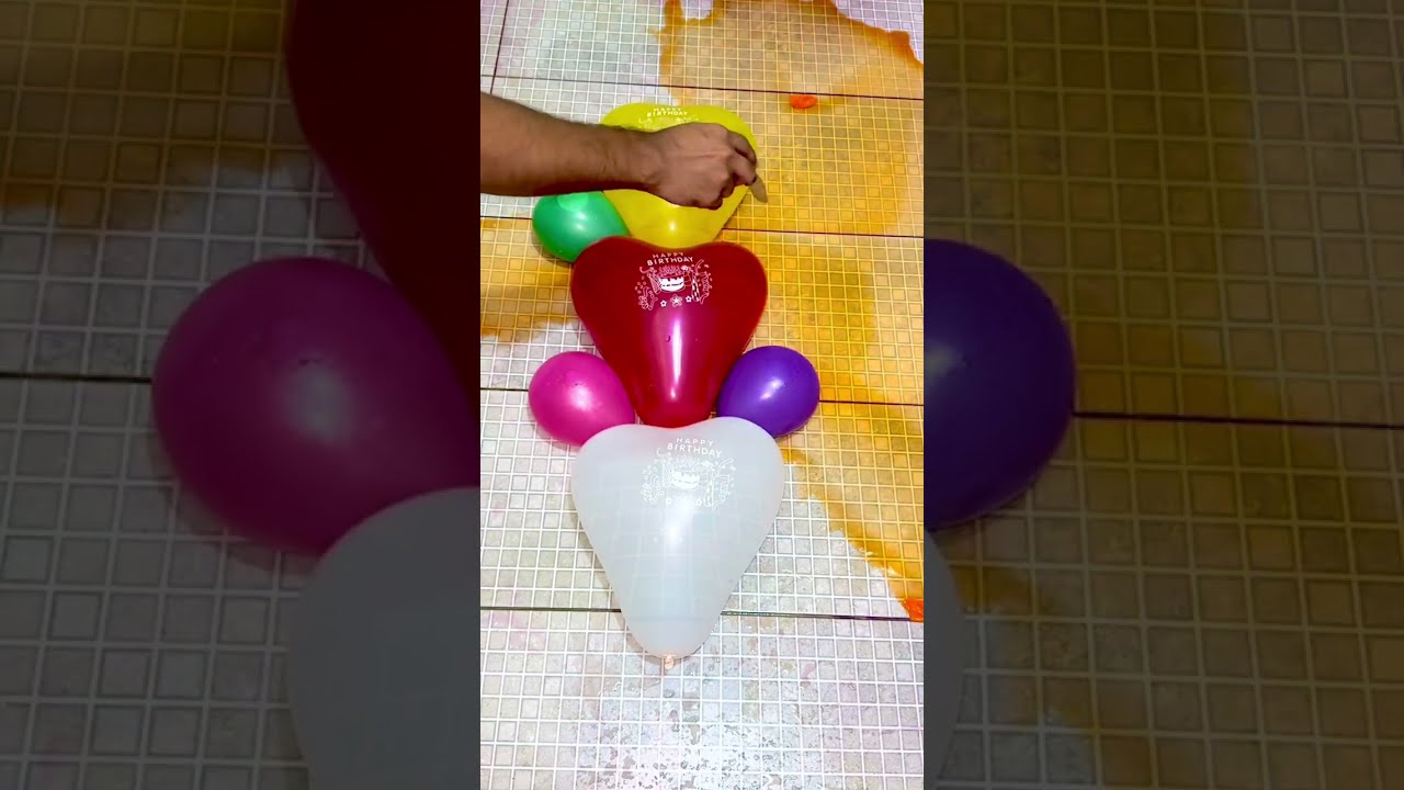 🌈🎨Compilation ASMR Mixing Water Balloons Color Orbeez Popping Emoji Part 5❤️