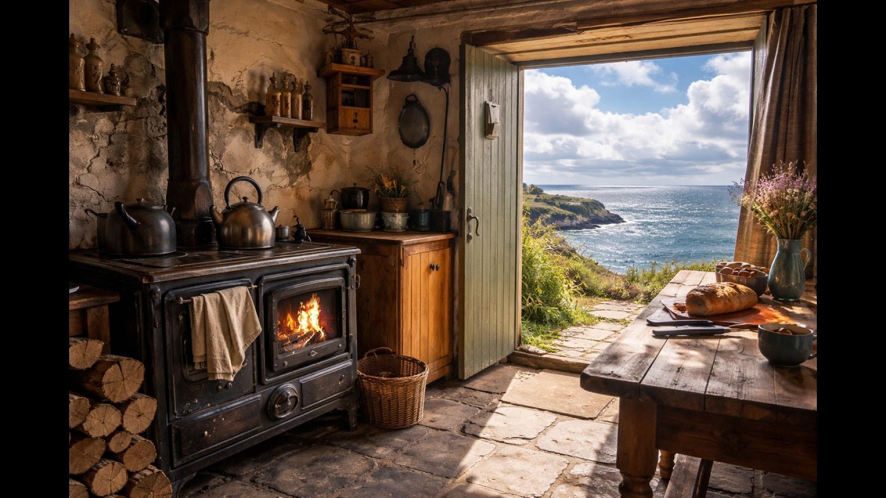 Enjoy the fire in this cottage by the ocean