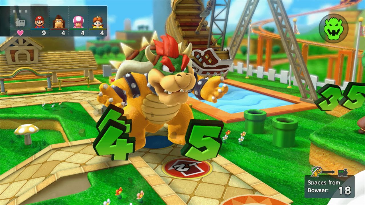 Mario Party 10 - Mario vs Donkey Kong vs Toadette vs Daisy vs Bowser - Mushroom Park